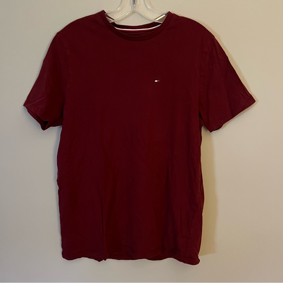 Tommy Hilfiger Maroon Dress T-Shirt - Men’s Medium - Picture 1 of 3